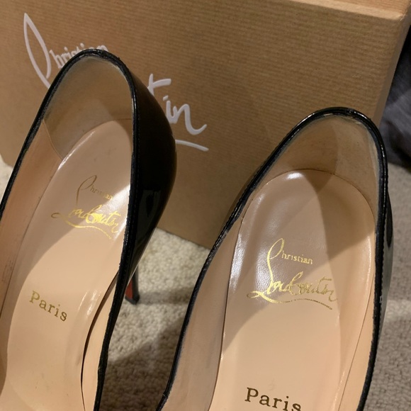 Christian Louboutin open toe graffiti 130 heels - Picture 3 of 7